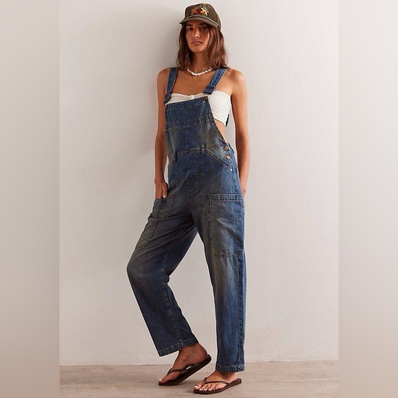 Free People Pants - We the Free The Way Back Overalls